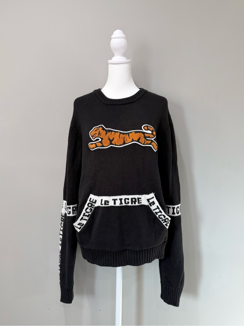 Vintage Le Tigre Black Sweater w/ Front Pocket